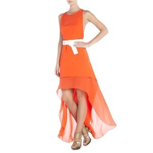 NWT BCBGMAXAZRIA Runway Silk Rasha Dress - Orange